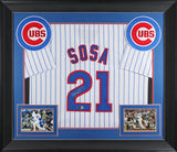 Sammy Sosa Authentic Signed White Pinstripe Pro Style Framed Jersey BAS Witness