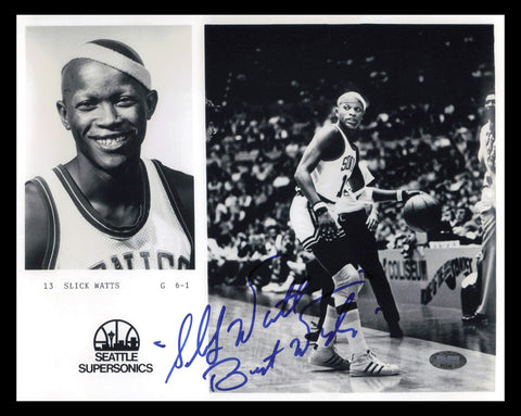 Donald Slick Watts Autographed 8x10 Photo Seattle Supersonics MCS Holo #87375