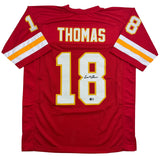 Autographed/Signed Emmitt Thomas Kansas City Red Football Jersey BAS COA