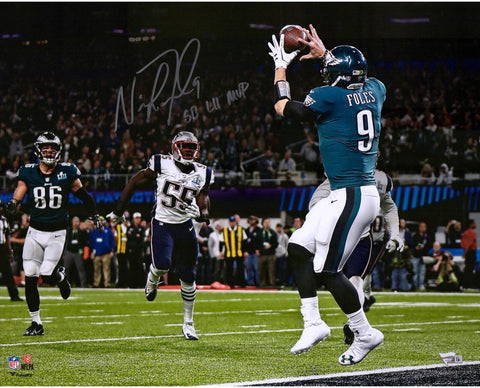 Nick Foles Eagles SBLII Champs Signed 16x20 Philly Special TD Photo & MVP Insc