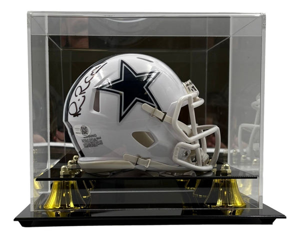 Michael Irvin Signed Dallas Cowboys White Mini Speed Helmet JSA QR Holo w/ Case