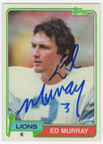 Eddie Murray Signed Lions 1981 Topps Rookie Football Trading Card #440 -(SS COA)