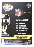Jack Lambert Signed Pittsburgh Steelers Funko Pop! #217 Beckett 43210