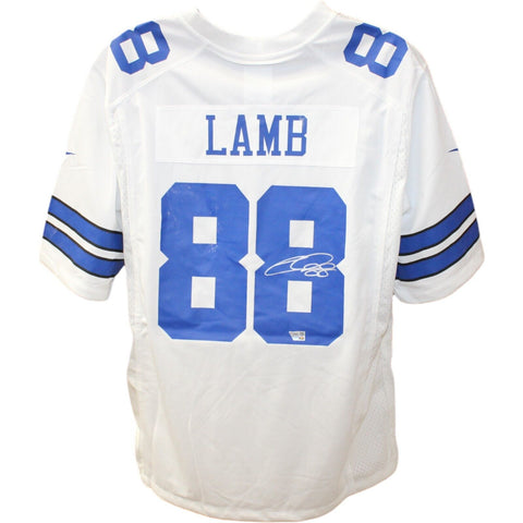 CeeDee Lamb Autographed Dallas Cowboys White Nike Jersey FAN 40421