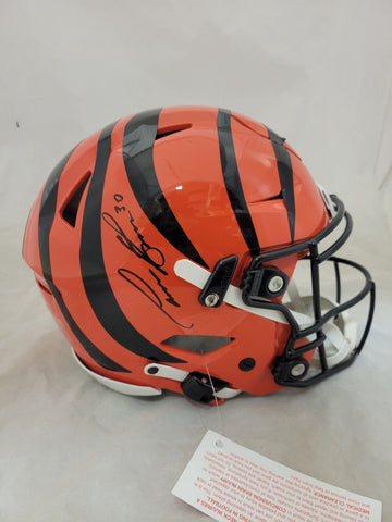 CHASE BROWN SIGNED CINCINNATI BENGALS F/S SPEEDFLEX AUTHENTIC HELMET BECKETT QR