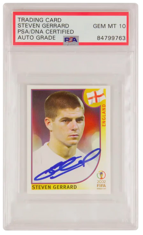 Steven Gerrard Signed 2002 Panini World Cup England Sticker #432 - PSA 10