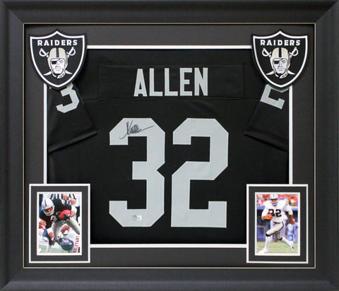 Marcus Allen Authentic Signed Black Pro Style Framed Jersey BAS Witnessed
