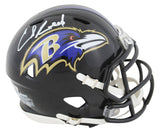 Ravens Ed Reed Authentic Signed Speed Mini Helmet Mirrored w/ Case BAS Witnessed