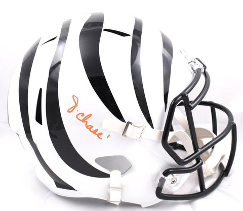 Ja'Marr Chase Signed Cincinnati Bengals F/S Speed Alternate Helmet -BeckettWHolo