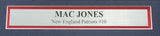 NEW ENGLAND PATRIOTS MAC JONES AUTOGRAPHED FRAMED WHITE JERSEY BECKETT QR 202404