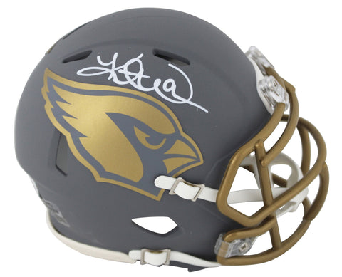 Cardinals Kurt Warner Authentic Signed Slate Speed Mini Helmet BAS Witnessed