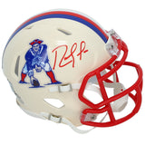 Randy Moss Autographed New England Patriots RETRO Speed Mini Helmet Beckett