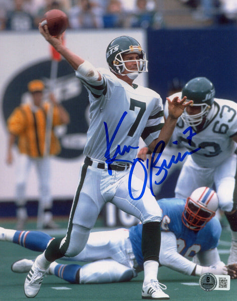 Ken O'Brien Autographed/Signed New York Jets 8x10 Photo Beckett 47773