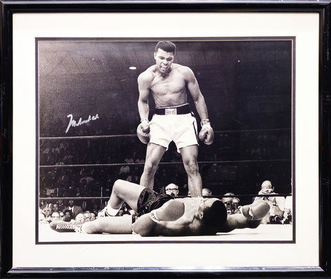 Muhammad Ali Autographed Framed 16x20 Photo Over Liston Gem 10 Auto PSA/DNA
