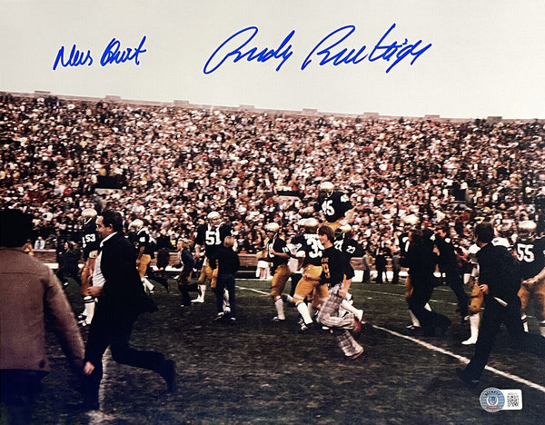 Rudy Ruettiger Signed 11x14 Notre Dame Fighting Irish Photo Never Quit BAS