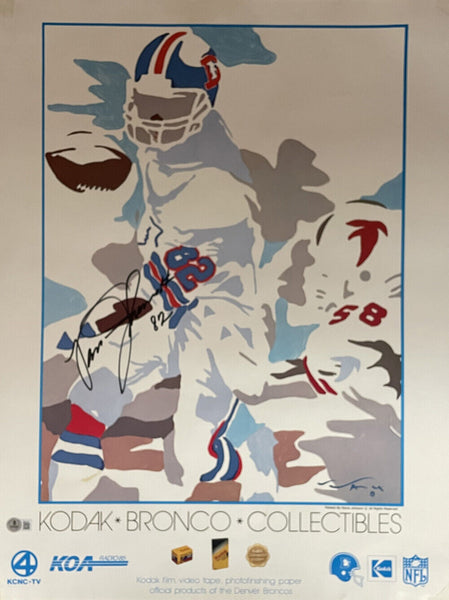 Vance Johnson Signed Denver Broncos 25x19 Kodak KOA Poster BAS 45004