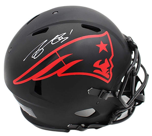 AJ Brown Signed New England Patriots Speed Authentic Eclipse NFL Helmet