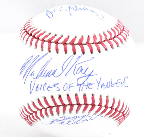 Michael Kay John Sterling Suzyn Waldman Signed Rawlings OML Baseball Beckett W