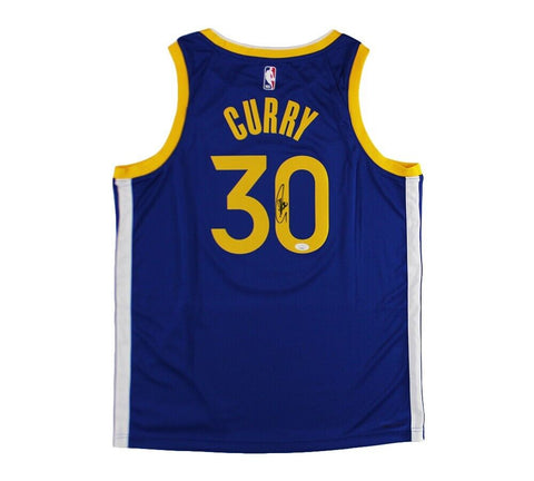 Steph Curry Signed Golden State Warriors Nike Blue with Black Ink NBA Jersey