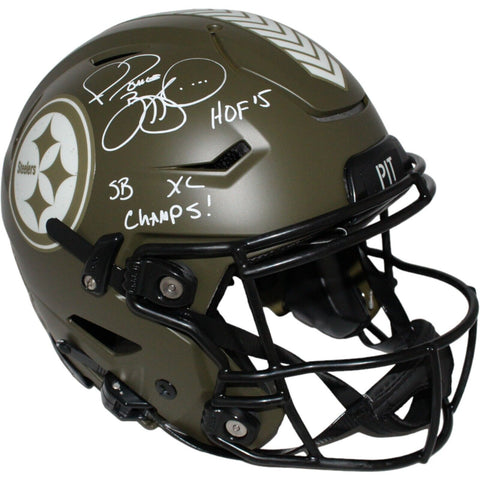 Jerome Bettis Signed Pittsburgh Steelers Pro Salute Flex Helmet Beckett 40587