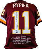 Mark Rypien Autographed Maroon Pro Style STAT Jersey W/ SB MVP- Beckett W Holo
