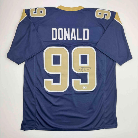 Autographed/Signed AARON DONALD Los Angeles LA Blue Jersey JSA COA Auto