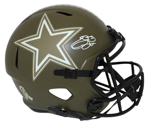 Emmitt Smith Autographed Dallas Cowboys F/S Salute Helmet Beckett 39651