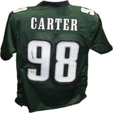 Jalen Carter Autographed Pro Style sz XL Green Jersey Beckett Witness 42434