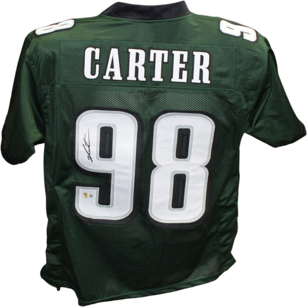 Jalen Carter Autographed Pro Style sz XL Green Jersey Beckett Witness 42434