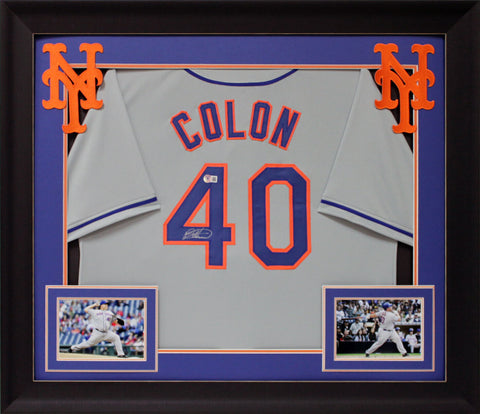 Bartolo Colon Authentic Signed Grey Pro Style Framed Jersey Autographed BAS Wit