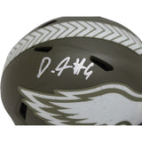 Devonta Smith Signed Philadelphia Eagles 22 Salute Mini Helmet FAN 44930