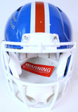 John Elway Autographed Blue Speed "D" Logo Pro Helmet w/ Inscription (BAS)