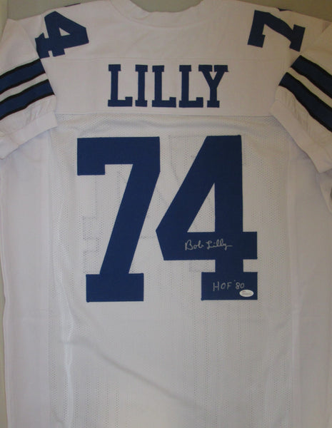 Cowboys Hall of Famer BOB LILLY Signed Custom Jersey AUTO - HOF '80 - JSA!!