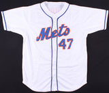Jesse Orosco Signed Mets Jersey (PSA COA) 2xWorld Series champion (1986, 1988)