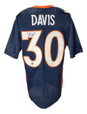 Terrell Davis Signed Custom Blue Pro-Style Football Jersey BAS ITP