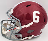 DEVONTA SMITH AUTOGRAPHED ALABAMA RED FULL SIZE HELMET SMITTY BECKETT 203863