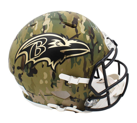 Derrick Henry Signed Baltimore Ravens Speed Auth Camo Custom Decal Gold Helmet