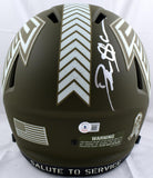 Deion Sanders Signed Falcons F/S Salute to Service Speed Helmet- Beckett W Holo