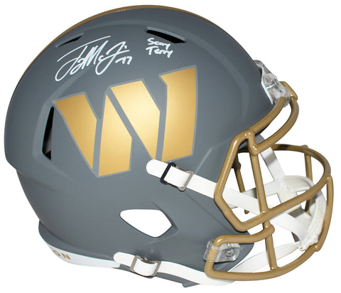 TERRY McLAURIN SIGNED WASHINGTON COMMANDERS SLATE FULL SIZE HELMET W SCARY TERRY