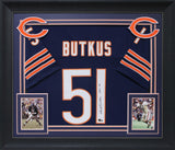 Dick Butkus "HOF 79" Authentic Signed Navy Blue Pro Style Framed Jersey BAS