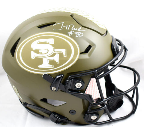 Jerry Rice Signed 49ers F/S Salute to Service Speed Flex Helmet- Fanatics *White