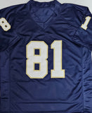Notre Dame Fighting Irish TIM BROWN Signed Custom Replica Blue Jersey AUTO - BAS
