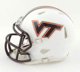 Michael Vick Signed Virginia Tech Hokies White Speed Mini Helmet (JSA COA)