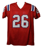 Sony Michel Autographed/Signed Pro Style Red XL Jersey BAS 22632