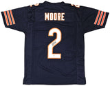 CHICAGO BEARS DJ MOORE AUTOGRAPHED NAVY BLUE JERSEY BECKETT BAS WITNESS 221067