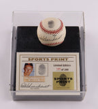 Red Schoendienst Signed LE ONL Baseball w/ Thumbprint & Display Case Beckett LOA