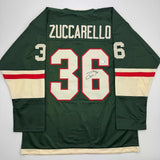 Autographed/Signed Mats Zuccarello Minnesota Green Jersey Beckett BAS COA