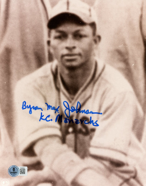 Byron Johnson Autographed/Signed Kansas City Monarchs 8x10 Photo Beckett 57669