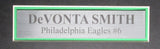 DeVonta Smith Signed Green Football Jersey Philadelphia Eagles Framed 203437