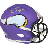 Justin Jefferson Autographed Minnesota Vikings Mini Helmet Beckett Witness 51003